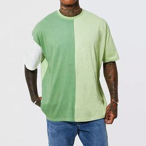 T-shirt surdimensionné avec LOGO brodé pour homme, Streetwear décontracté, Tops amples avec blocs de couleurs - Product Image 3