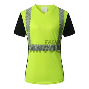 Camiseta de Seguridad para Hombre, Reflectante, Estilo Formal, Ecológica, con Mangas Cortas con Luces EL Intermitentes, Tejido Transpirable - Product Image 1