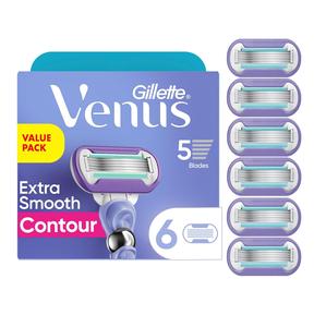 Gillette Venus Extra Smooth Contour, Paquete de 6 Cuchillas de Acero Inoxidable para Mujer, Recambios de Cuatro Hojas - Product Image 4