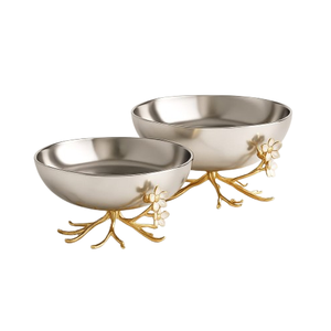 Top Trending Easy Clean Food Grade Metal Nut Bowl Plato de fruta de latón de acero inoxidable para servir de comedor personalizado para Home Hotel - Product Image 1