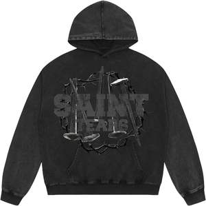 Opulent surdimensionné lettre graphique sweats à capuche intemporel Y2K sweat luxueux coton lourd mode Streetwear à capuche - Product Image 1