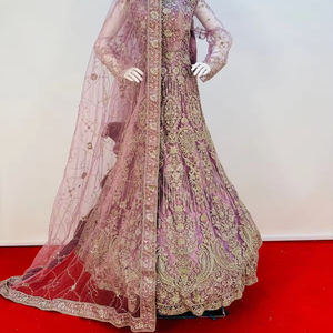 Vestido de novia de diseñador étnico para mujer Ropa de fiesta tradicional con tela de red Dupatta Proveedor indio Vestidos de novia - Product Image 1