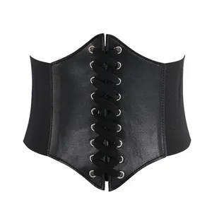 New Lace up Cinch Belt Tied Corset Elastic Waist Belt Leather Costume Waistband Accessories Tied Waspie Corset Belts for Dress