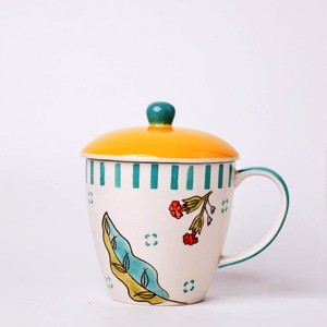 แก้วมัคสีเทาแก้วกาแฟเซรามิกพิมพ์ลายทำด้วยมือ - Product Image 5