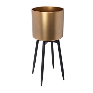 New Arrival Golden Color Flower Planter With Metal Stand and Customized Color and Size <b>for</b> Home Hotels Malls 24x49x24 cm - Product Image 1