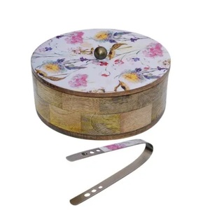 Pot de récipient de nourriture de finition naturelle avec couvercle, utilisation de fêtes de vaisselle pour les fournitures d'hôtel et de restaurant - Product Image 2