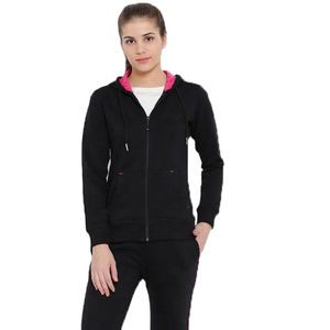 Trajes de chándal con capucha de algodón 100% para mujer, superventas, atuendo deportivo de invierno, decoración con cremallera, último estilo, precio razonable OEM ODM - Product Image 5