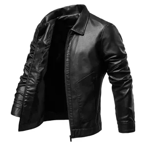 Vêtements d'hiver, design haut de gamme, meilleure qualité, vestes en cuir pour hommes, prix de gros, service OEM, vestes en cuir pour hommes lavables - Product Image 2