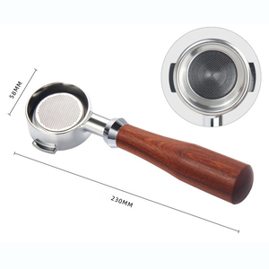 อุปกรณ์บาริสต้า พอร์ทาฟิลเตอร์<span class=keywords><strong>กาแฟ</strong></span> 58 มม. แบบ 2 หู ไม่มีฐาน สำหรับ<span class=keywords><strong>เครื่อง</strong></span><span class=keywords><strong>ชง</strong></span><span class=keywords><strong>กาแฟ</strong></span>เอสเพรสโซ่ <span class=keywords><strong>Expobar</strong></span> E61 พร้อมด้ามจับไม้เนื้อแข็ง - Product Image 6
