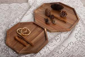 Nouvelle conception de forme hexagonale plateau de service en bois ustensiles de cuisine vaisselle utiliser plateau nouvelle arrivée disponible à bas prix - Product Image 3