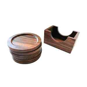 Dessous de verre en bambou de conception personnalisée et fabriqués en bois de noyer rond forme personnalisée artisanat en Inde avec qualité d'exportation - Product Image 2