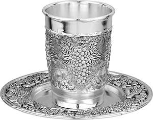 Gobelet à vin en acier inoxydable argenté élégant, unique, très demandé, coupe à vin Kiddush juive, approvisionnement direct en usine, vente en gros - Product Image 1