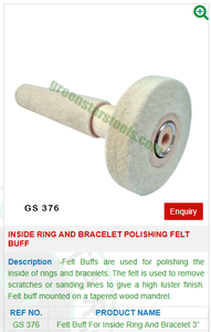 GS 376 Outils de bijouterie en bois à l'intérieur de l'anneau et du bracelet Feutre de polissage pour buff pour outils de bijouterie - Product Image 2