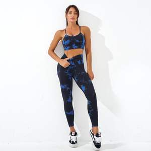 ชุดบราและกางเกงเลกกิ้งเอวสูงสำหรับผู้หญิงชุดโยคะออกกำลังกายฟิตเนสยิมเลกกิ้งเอวยางยืด - Product Image 6