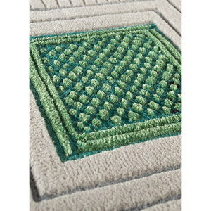 Alfombra Rectangular de Lana y Viscosa Tejida a Mano Roja y Naranja Jaipur Wunderkammer Top-104 para Sala de Estar, Pasillo, con Diseño Novedoso - Product Image 3