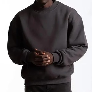 Sweat-shirt à col rond uni crème pour homme, coupe classique, tricoté, manches longues, décontracté, pour l'automne - Product Image 6