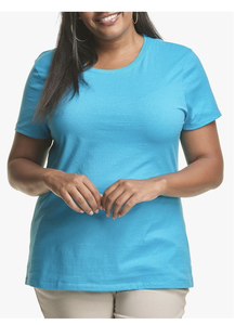 Bangladesh Factory Wholesale New Arrival Women Plus Size Short Sleeve Crew Neck Tee Custom Logo Blank Summer Casual Wear - Product Image 4