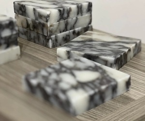 Sous-verre en marbre de luxe de meilleure qualité très vendu nouveau modèle de table carrée écologique décor pour tasse à café sous-verres de table à thé - Product Image 4
