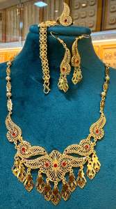 Conjunto de collar de cuentas de estilo vintage, joyería de material principal de cobre - Product Image 6