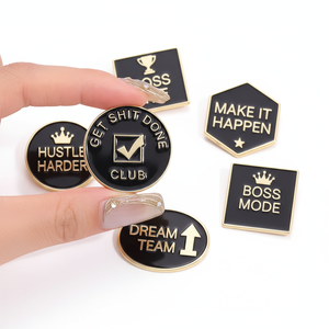 Vente en gros personnalisé moderne antique Phrases drôles émail zinc broche citation de <span class=keywords><strong>motivation</strong></span> broche revers métal insigne cadeau usine OEM - Product Image 1