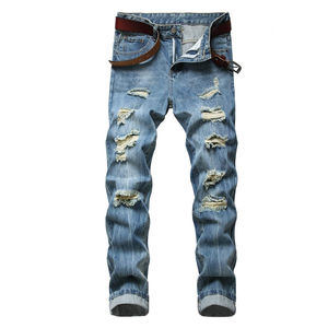 Pantalones vaqueros de diseño simple a la moda para hombre Pantalones vaqueros de nuevo estilo para hombre al por mayor Logotipo personalizado de último diseño personalizado - Product Image 1