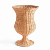 Urne à Pieds en Rotin Artisanale, Vase à Pieds en Osier, Décoration Artistique pour la Maison, pour Fleurs et Décoration Intérieure, Fabriqué au Vietnam