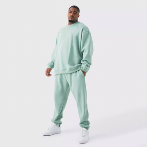 Último diseño Personalización completa sólido liso en blanco hombres sudadera y jooger Sweatsuit - Product Image 1