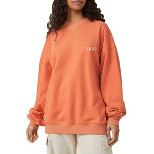 Sudadera OEM con estampado bordado para mujer con hombro caído, patrón largo y sólido, moda de invierno y otoño - Product Image 5