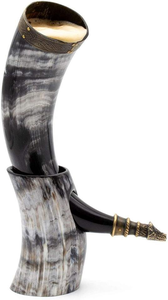 Cuerno de bebida medieval vikingo natural hecho a mano 100%, estilo religioso, cerveza económica, cuerno para beber por artesanía de media luna - Product Image 6