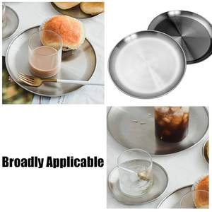 Vente chaude ensemble 4 plaques en acier inoxydable de qualité 304 respectueuses de l'environnement poli miroir sûr facile à nettoyer incassable réutilisable en gros - Product Image 6