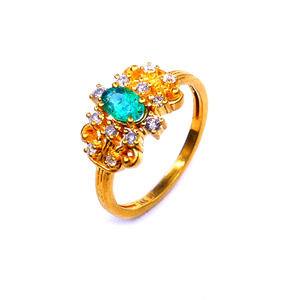 แหวนประดับเพชรเม็ดเดียวสีเงินสีทองสีเขียวมรกต925แต่งงานสวยงามสง่างามนิรันดร์ - Product Image 1