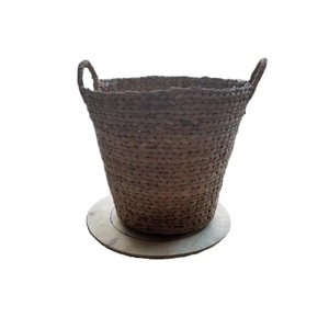 Sustainable Natural Seagrass Wicker Storage Basket Flexible Household <b>Accessory</b> for Clothing Waste Management Water Hyacinth - Product Image 3
