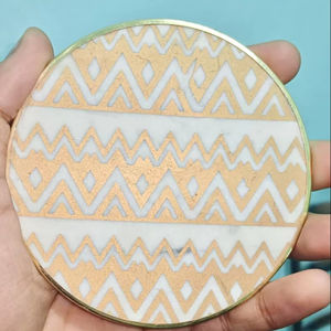 Posavasos de Mármol Natural de Forma Irregular Hechos a Mano de Lujo, Ecológicos, de 10 cm de Diámetro, para Mesa de Cocina - Product Image 1