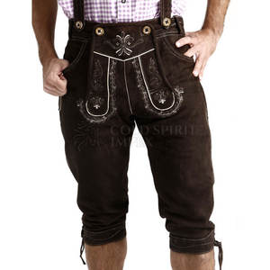 Lederhosen en cuir pour homme de haute qualité, légers et respirants, à motif uni, style urbain, avec fermeture éclair, taille mi-haute, conçus sur mesure - Product Image 2