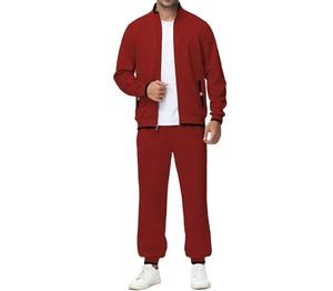 Vente en gros de vêtements de sport en polaire pour hommes, combinaison de jogging d'entraînement deux pièces, survêtements de fitness d'hiver grande taille pour adultes - Product Image 3