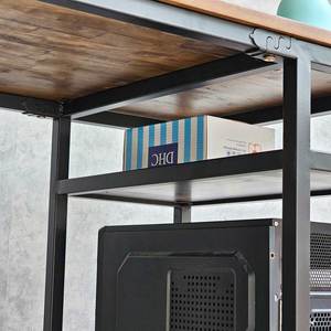 160x100cm L-Shaped <b>Corner</b> <b>Desk</b> with Bookshelf Rubber Wood and Iron Frame Assembly Required-CD68027 - Product Image 3