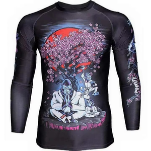 Venta al por mayor de sublimación de diseño personalizado de manga larga Rash Guard Jiu Jitsu Rash Guard Bjj Rash Guard - Product Image 2