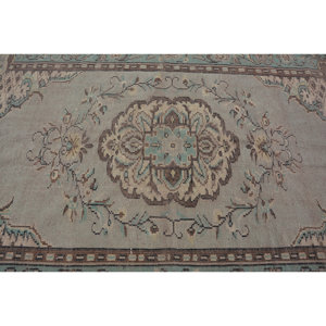 Alfombra turca Vintage, área grande de 5,6x8,7 pies, forro de látex de lana marrón verde, Patchwork para adolescentes, alfombra Rectangular para pasillo y habitación - Product Image 5