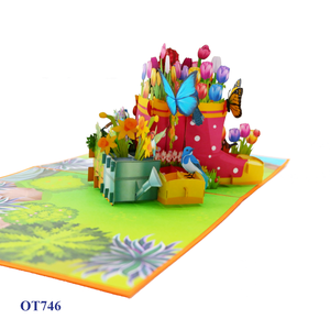 Elegante 3D Pop Tarjetas de felicitación Novedad Papel Hecho a mano Tarjetas dobladas Impresión personalizada Tarjeta de flores Regalos de feliz cumpleaños Anime Craft - Product Image 3