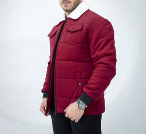Chaqueta acolchada de algodón con cremallera personalizada al por mayor, chaqueta acolchada con cincha con estampado de letras para hombre - Product Image 4