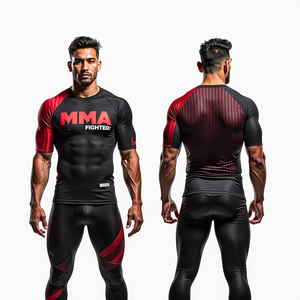 Personalizado Bjj Rash Guards Fabricante Impresión por sublimación de alta calidad Durable MMA Rash Guards para gimnasio y lucha - Product Image 1