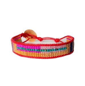 Pulsera de corazón con cuentas hecha a mano Boho Chic con cuentas de trabajo, pulsera estampada con cuentas de semillas para ropa festiva o de playa - Product Image 6