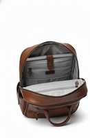 Sac à dos pour ordinateur portable en cuir véritable marron pour homme, 15 pouces, grande capacité, léger, écologique, en coton, mode, luxe, voyage, affaires