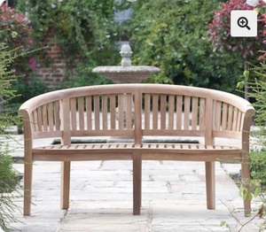 ม้านั่งไม้สักรูปกล้วยไม้ธรรมชาติในสวน Jepara - Product Image 1