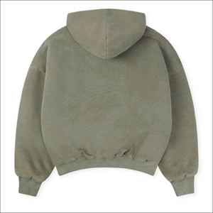 Hoodies Pullover Custom Logo Distressed Embroidered Men's <b>Drop</b> Shoulder Best Streetwear Fashion 100% Cotton Fleece - Product Image 6