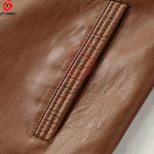 Chaqueta de Motociclista de Cuero para Hombre, Estilo Nuevo, Impermeable, de Alta Calidad, Elegante - Product Image 6