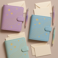 Labo Galaxy Budget Binder Set hadiah A6 perencana Foil emas penutup bintang pena amplop stiker dan pelacak kebiasaan Binder