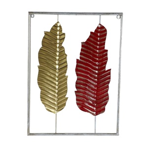 Ginkgo Leaf Design 3d Art mural en métal pour décoration de fond de canapé de salon Cadre d'art mural suspendu - Product Image 6