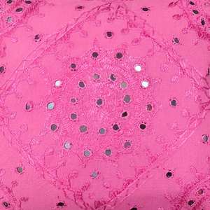Fundas de Cojín de Algodón Rosa Hechas a Mano de 16x16 con Bordado de Espejo, Juego de 2 Cojines Decorativos para Sofá y Cama, para Decoración del Hogar - Product Image 5