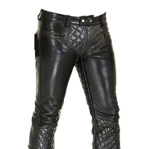 Meilleur prix de gros Pantalon en cuir avec logo personnalisé pour hommes Pantalon décontracté de meilleure conception en cuir de couleur personnalisée - Product Image 3